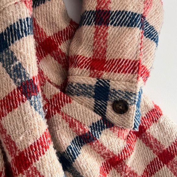 Sundance Plaid Days Hooded Coat Size Small Wool Blend Long Button Jacket EUC - Picture 4 of 6